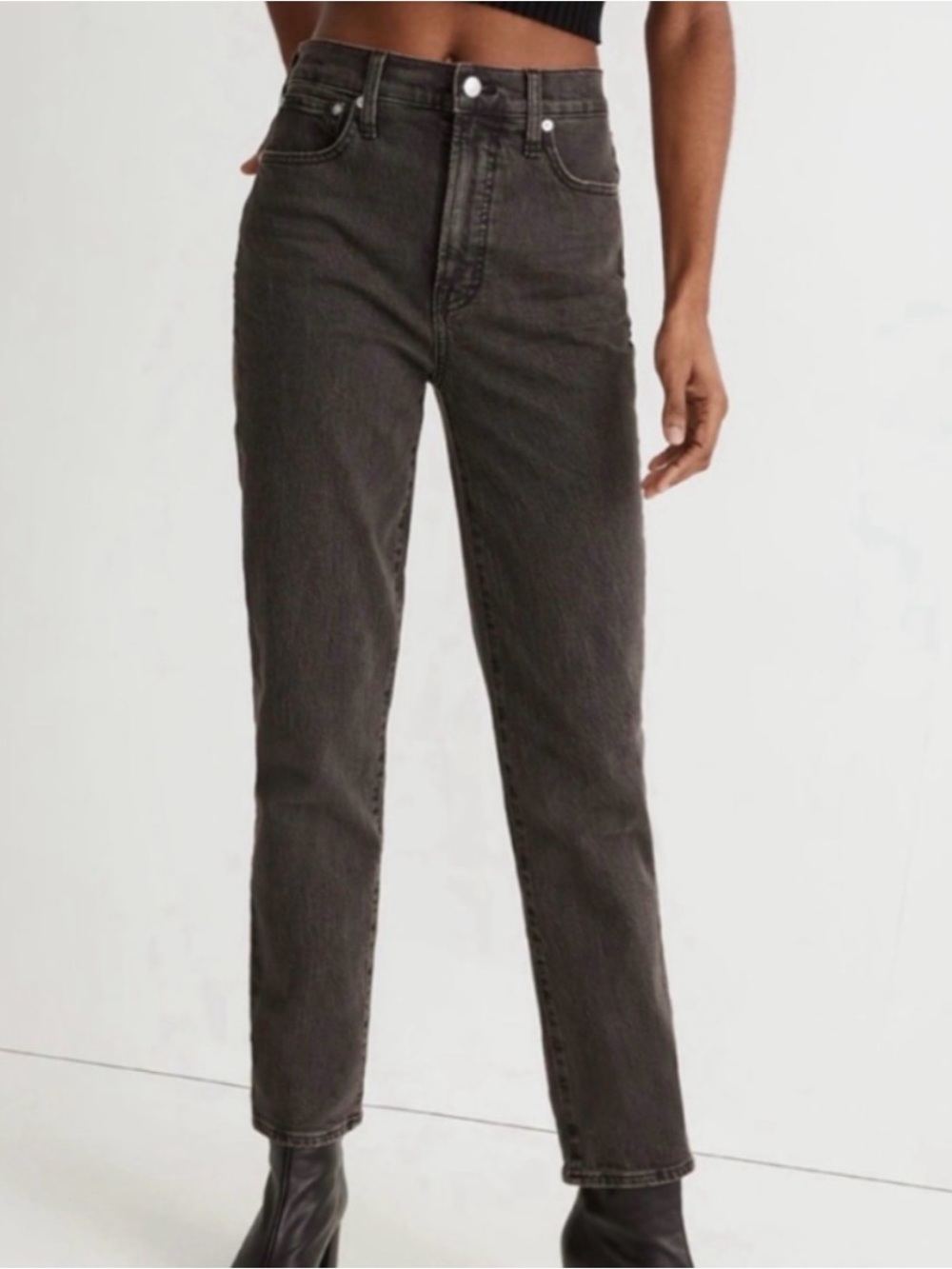 Madewell Perfect Vintage Straight Leg Black Wash Jeans